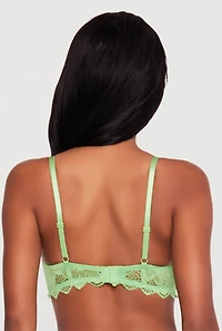 Floral Lace Plunge Push Up Bra