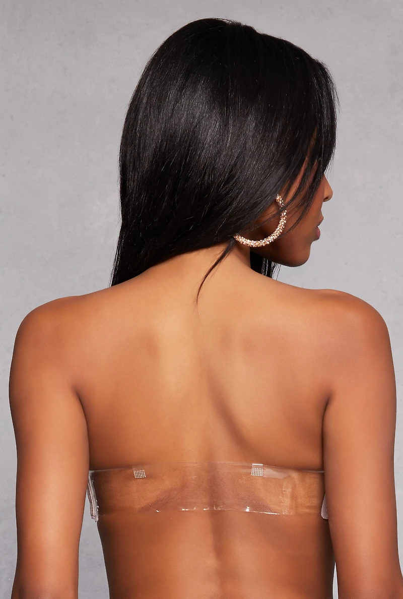 Bebe Clear Back Strap Balconette Bra | Convertible to Strapless