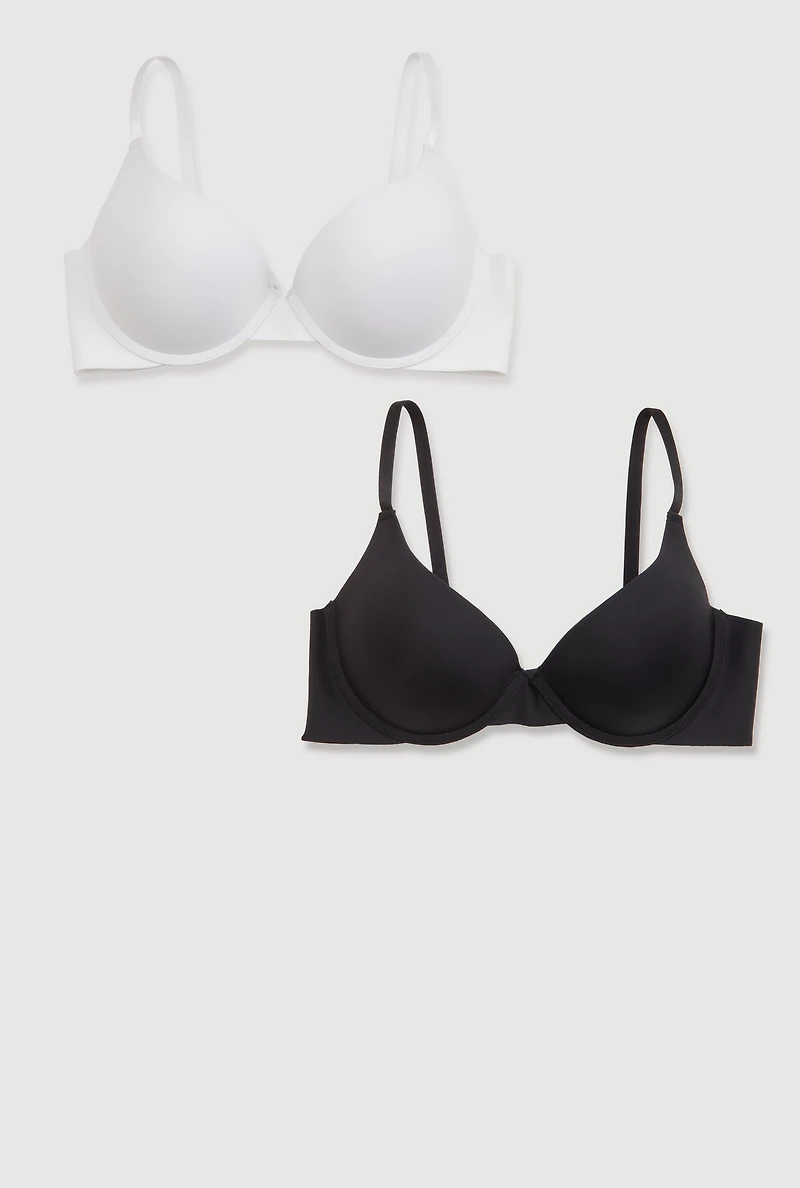 Laser Cut Push Up Plunge Bras 2 Pack