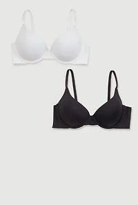 Laser Cut Push Up Plunge Bras 2 Pack