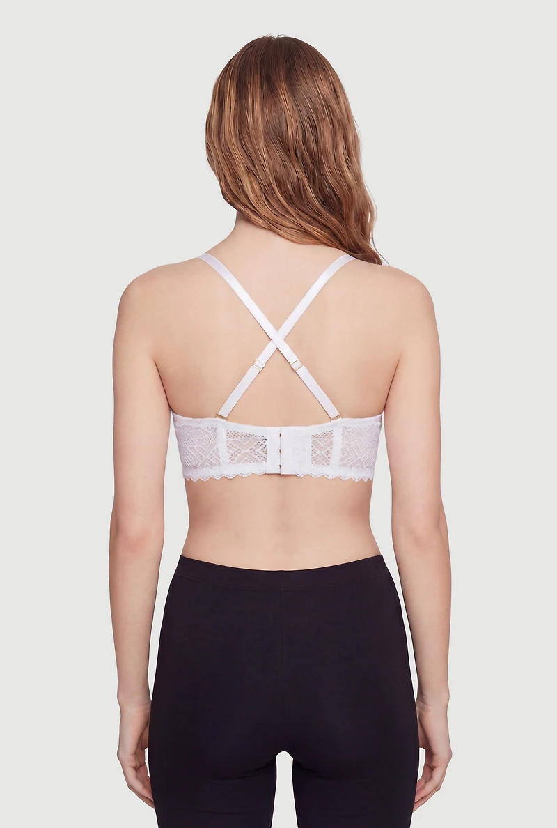 Bow Detail Multiway Lace Plunge Bra