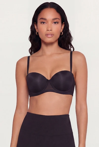 Convertible Mesh Push Up Balconette Bra