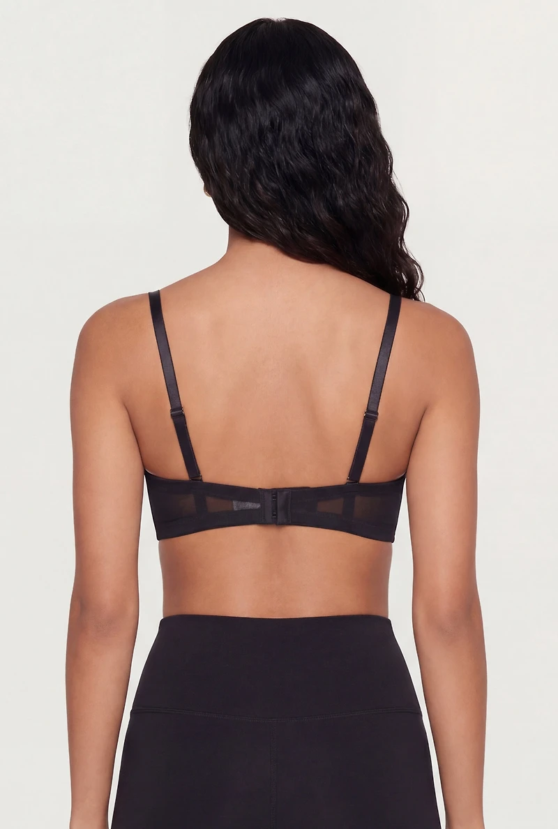 Convertible Mesh Push Up Balconette Bra