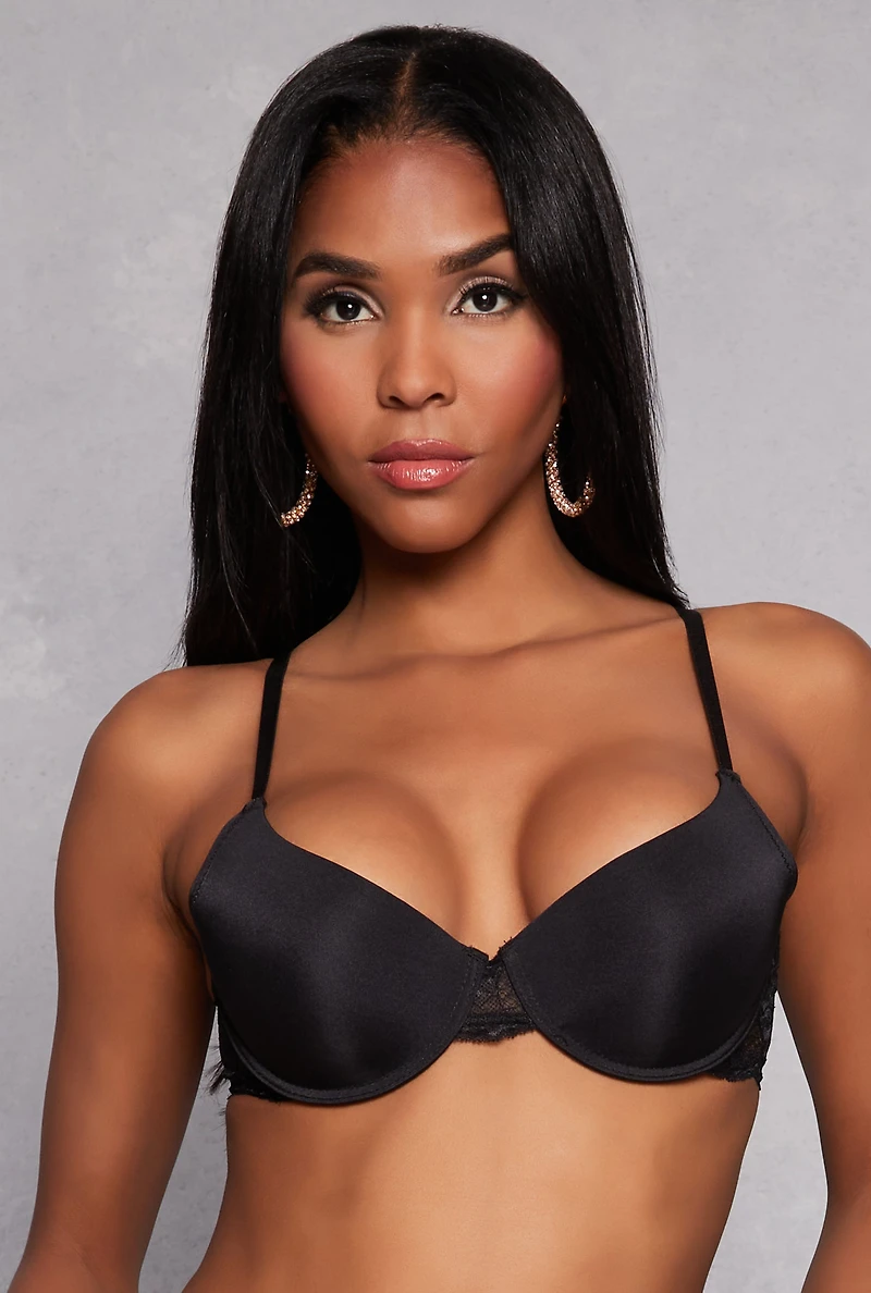 Womens Lace Detail Plunge Bras 2 Pack, Multi, Size 38C