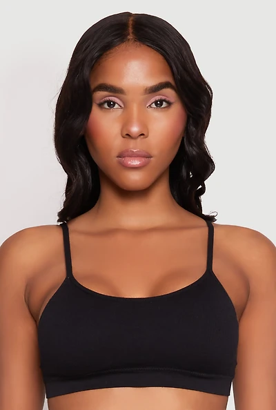 Ribbed Knit Scoop Neck Bralette