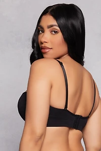 Womens Seamless Balconette Push Up Bra | Converts to Strapless, Black, Size 36B