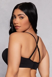 Womens Seamless Balconette Push Up Bra | Converts to Strapless, Black, Size 36C