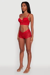 Floral Lace Keyhole Longline Plunge Bra