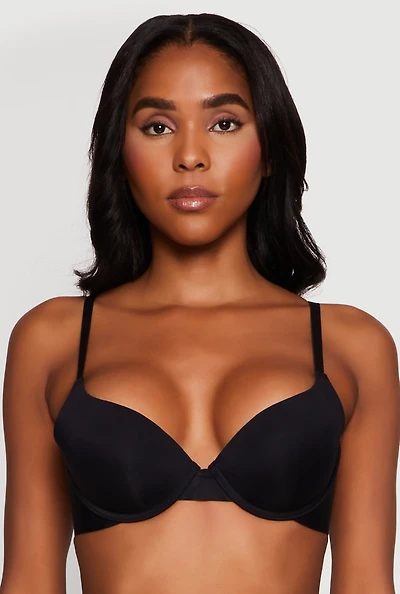 Womens Basic Plunge Bra, Black,