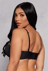 Womens Basic Balconette Bra | Convertible to Strapless, Black, Size 36C