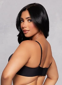 Womens Solid Basic Plunge Bra, Black, Size 34D