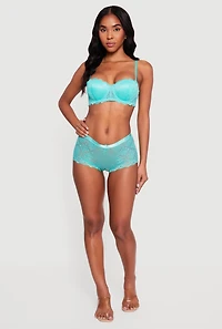 Patterned Lace Boyshort Panty