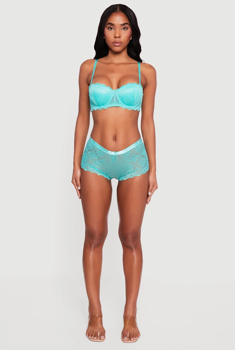 Patterned Lace Boyshort Panty