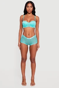 Patterned Lace Boyshort Panty