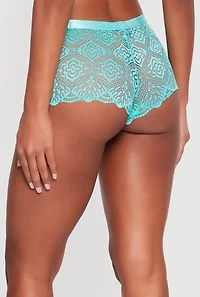 Patterned Lace Boyshort Panty