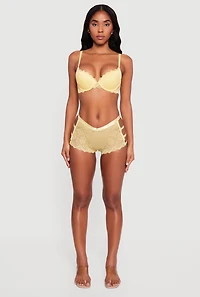 Open Side Caged Floral Lace Boyshort Panty