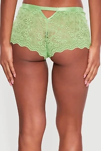 Floral Lace V Keyhole Back Boyshort Panty
