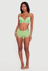 Floral Lace Caged Side Boyshort Panty