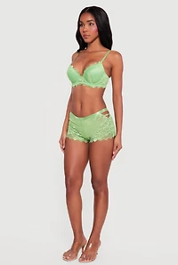 Floral Lace Caged Side Boyshort Panty