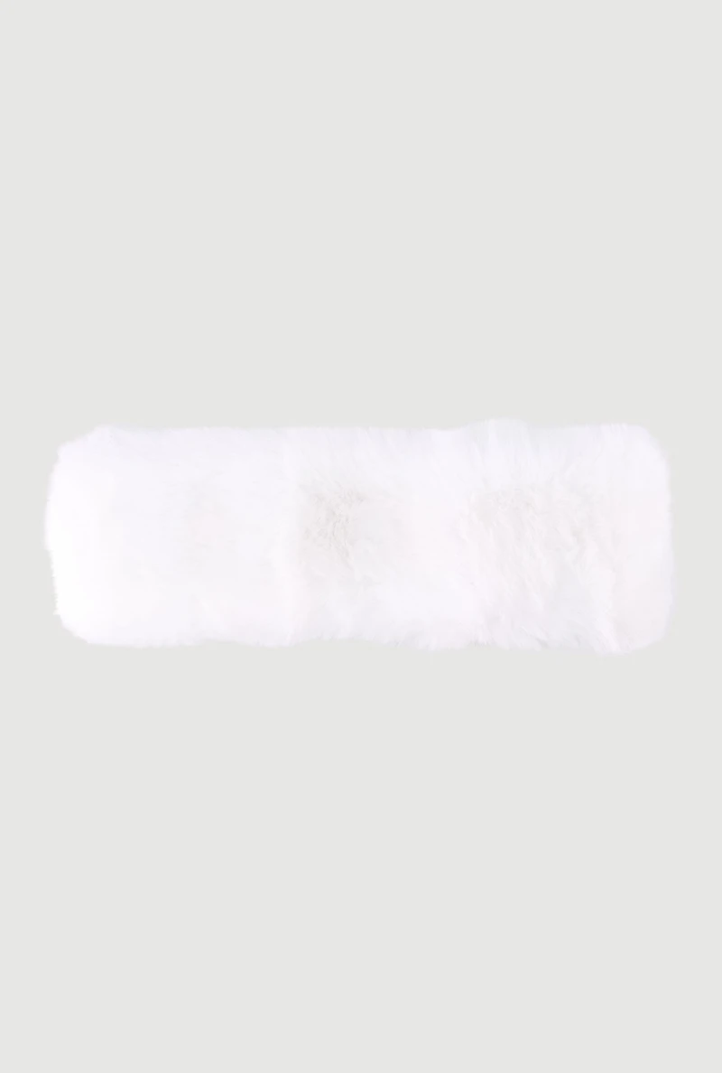 Solid Faux Fur Elastic Band Head Wrap
