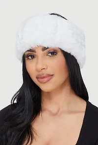 Solid Faux Fur Elastic Band Head Wrap