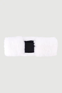 Solid Faux Fur Elastic Band Head Wrap