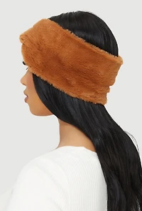 Faux Fur Twist Front Headband