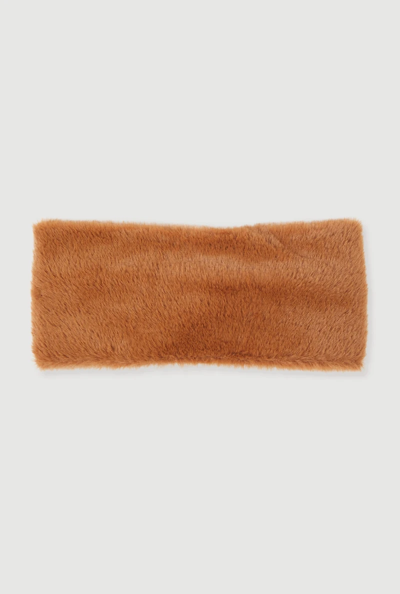 Faux Fur Twist Front Headband