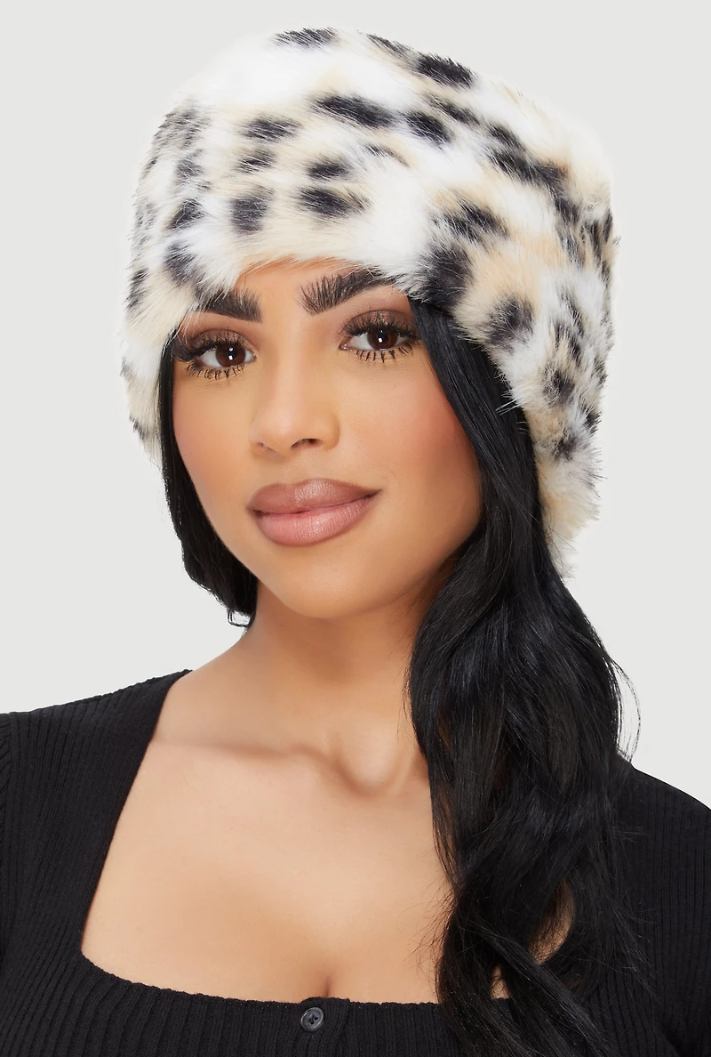 Animal Print Faux Fur Headband