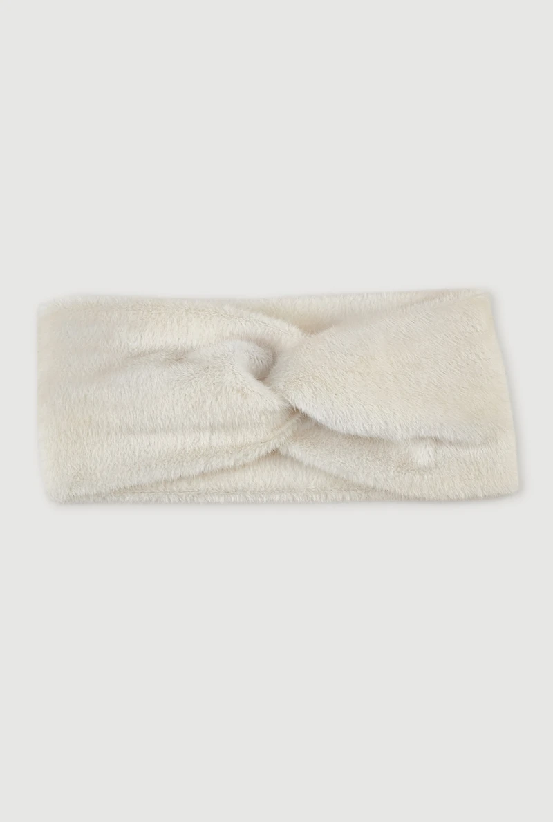 Faux Fur Twisted Front Headband