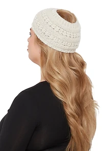 Womens Knitted Headband, White