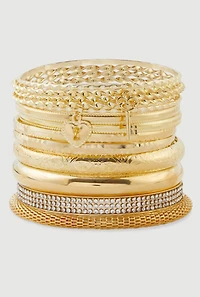 Assorted Rhinestone Bangles Set of 13