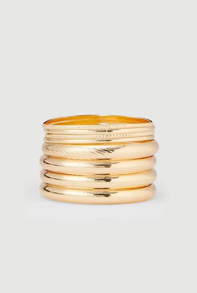 Assorted Metallic Bangles Set of 8
