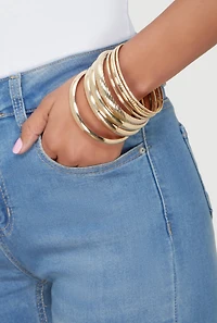 Assorted Metallic Bangles Set of 8