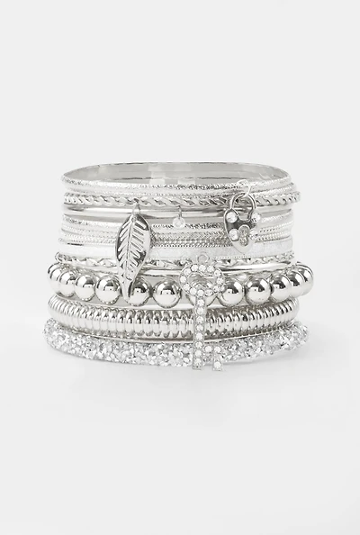 Assorted Cubic Zirconia Bangles Set of 13