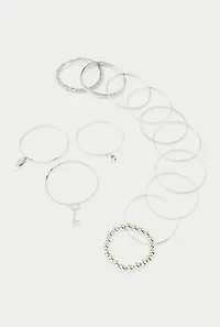 Assorted Cubic Zirconia Bangles Set of 13