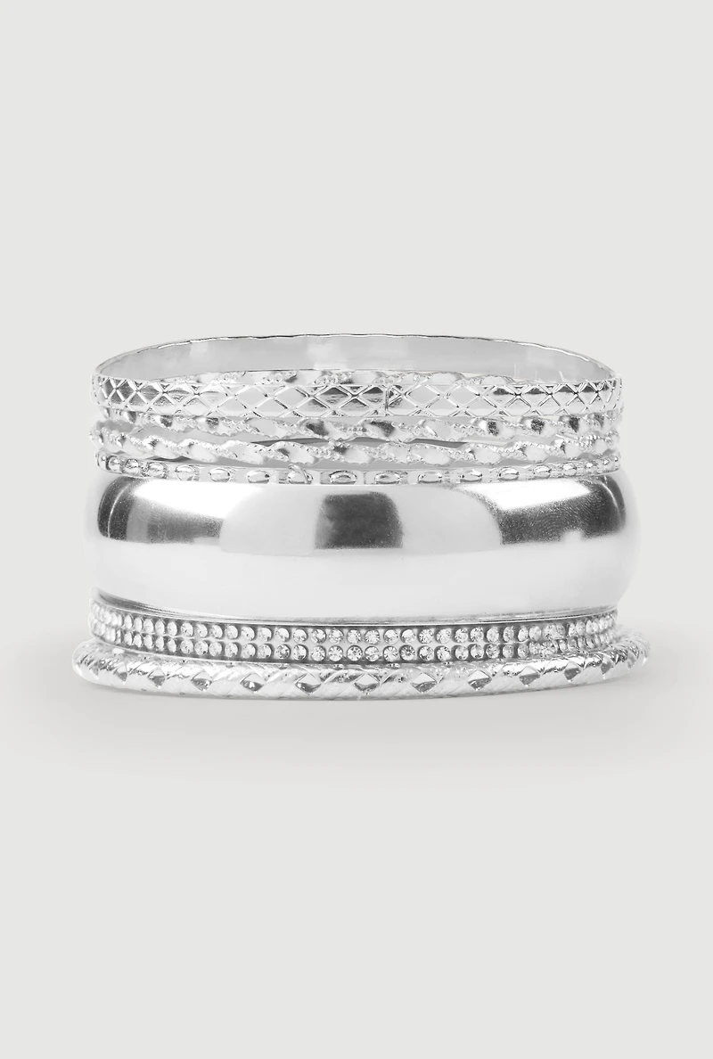 Assorted Metallic Bangles Set of