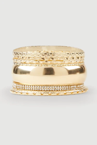 Assorted Metallic Bangles Set of 7