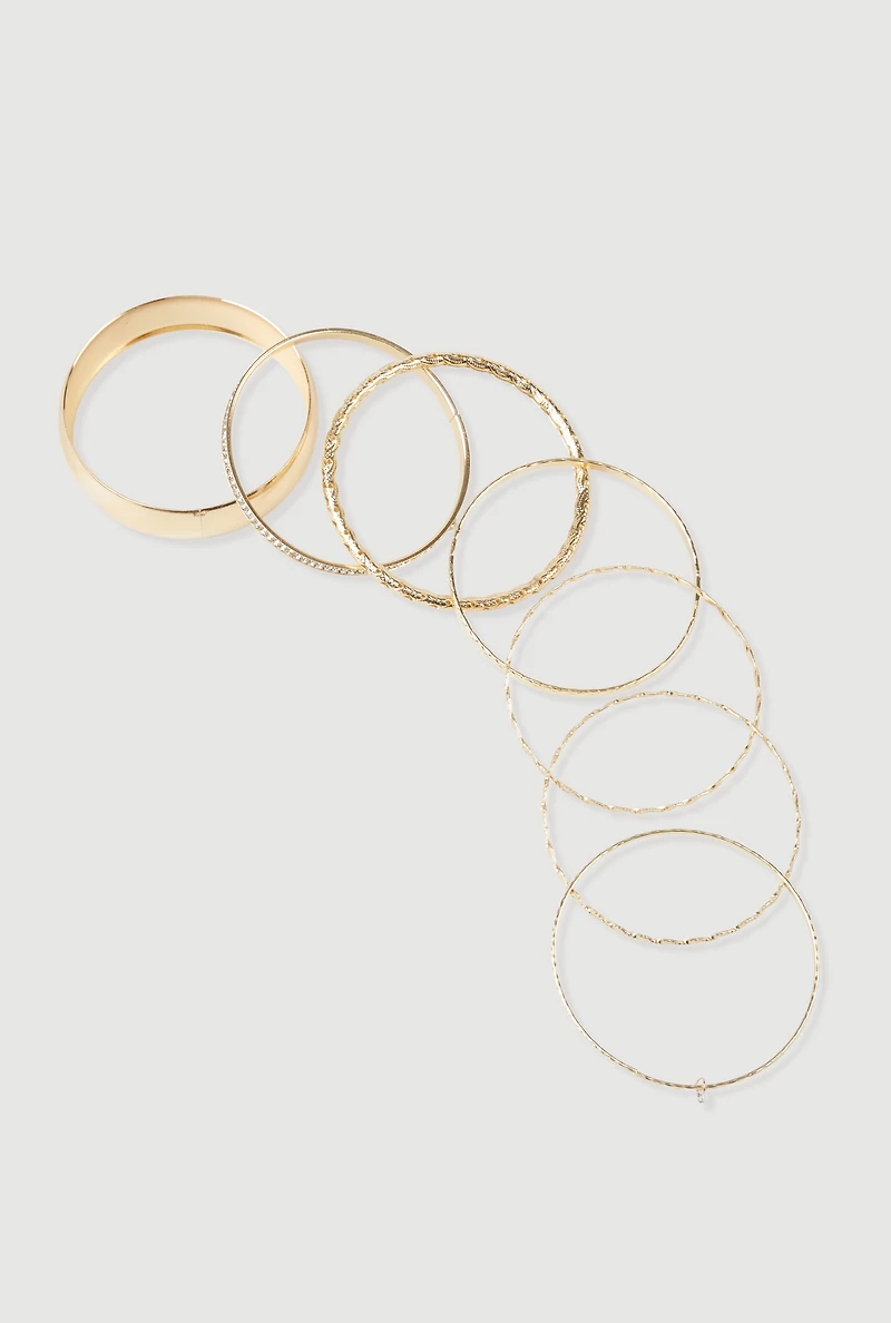Assorted Metallic Bangles Set of 7