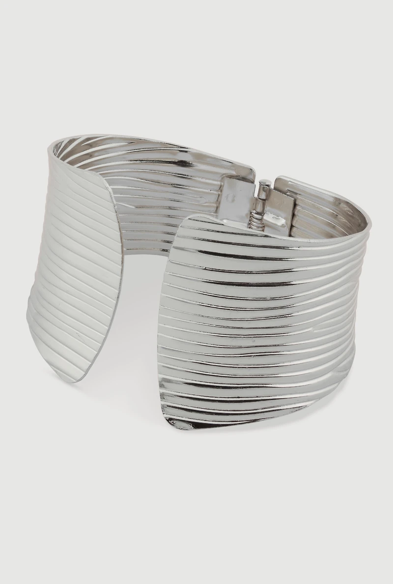 Textured Metallic Cuff Bracelet