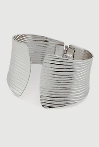 Textured Metallic Cuff Bracelet