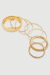 Assorted Metallic Stretch Bracelets and Bangles Set of 7