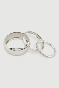 Assorted Metallic Bangles and Stretch Bracelet Set of 3
