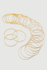 Assorted Textured Metallic Bangles Set of 25