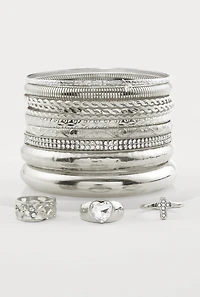 Assorted Cubic Zirconia Metallic Bracelets and Toe Rings