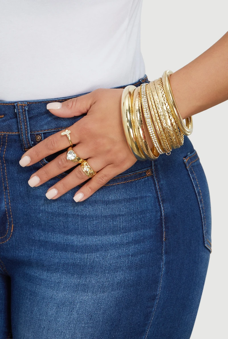 Assorted Cubic Zirconia Metallic Bracelets and Toe Rings
