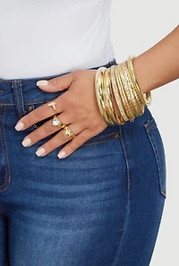 Assorted Cubic Zirconia Metallic Bracelets and Toe Rings