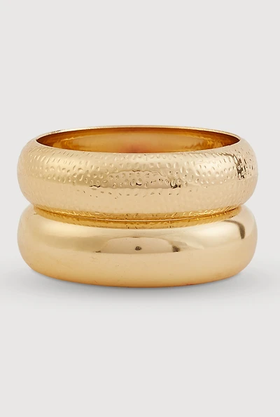 Chunky Metallic Bangles Set of 2