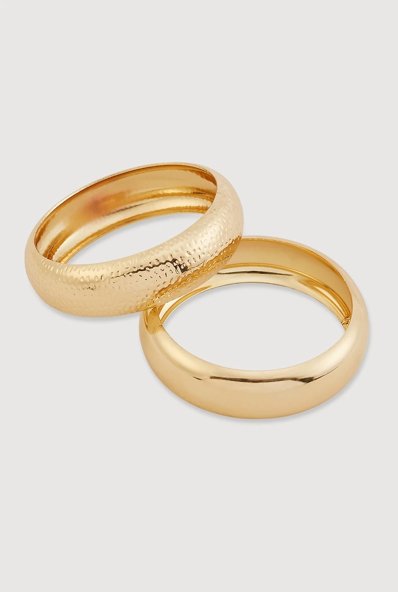 Chunky Metallic Bangles Set of 2