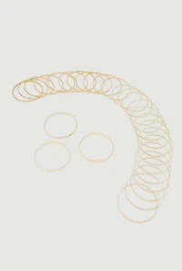 Assorted Metallic Textured Bangles Set of 30